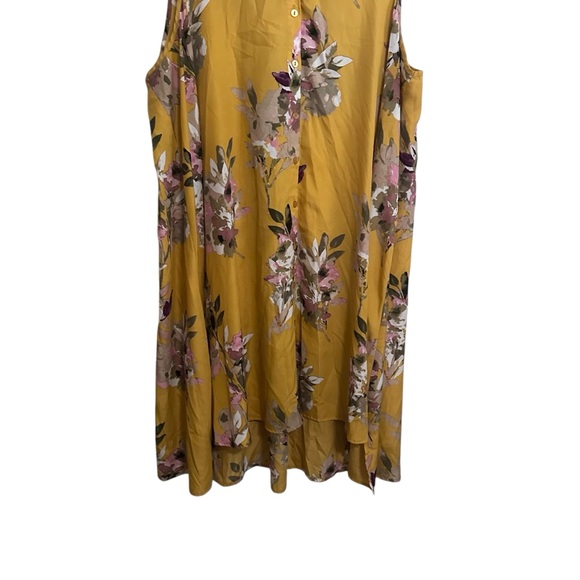 MLLE GABRIELLE, SLEEVELESS, COLLARED, BUTTON DOWN, HI-LOW HEM, FLORAL DRESS 3X - Picture 3 of 7